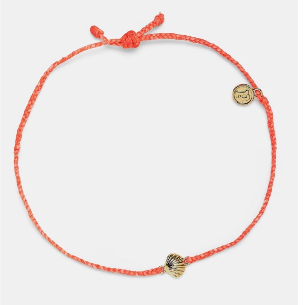Brand New -Puravida Scallop Charm Gold Strawberry Anklet